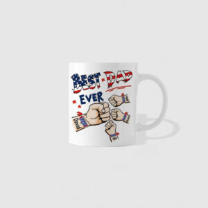 Best Dad Ever Hand To Hands American Flag Personalized Mug