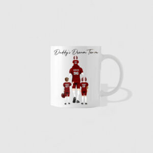 Daddy's Dream Team American Football Personalized Mug Gift for Dad as a Father's Day Gift